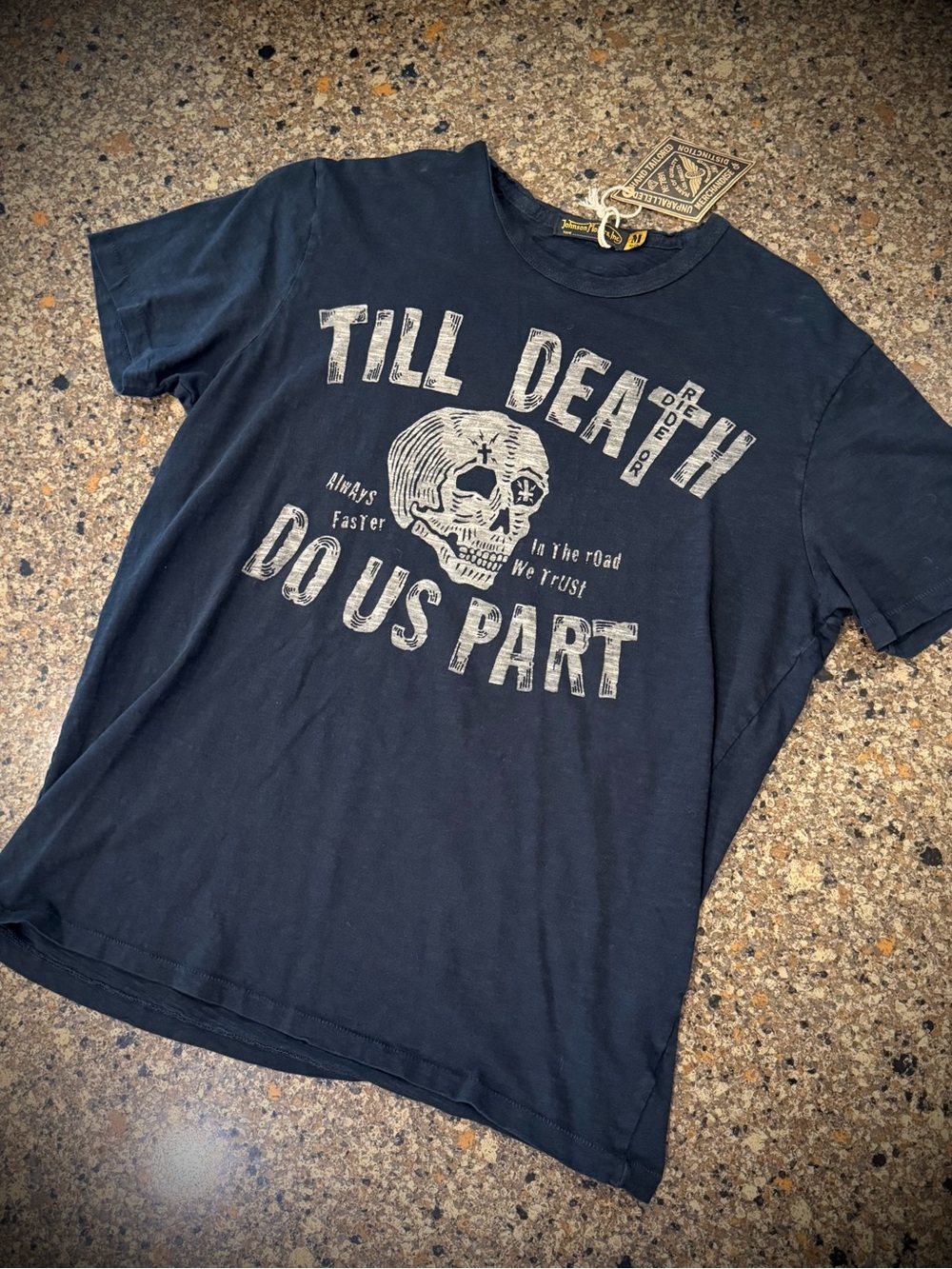 Johnson Motors “Till Death” vintage slub tee. Very Rare. NWT